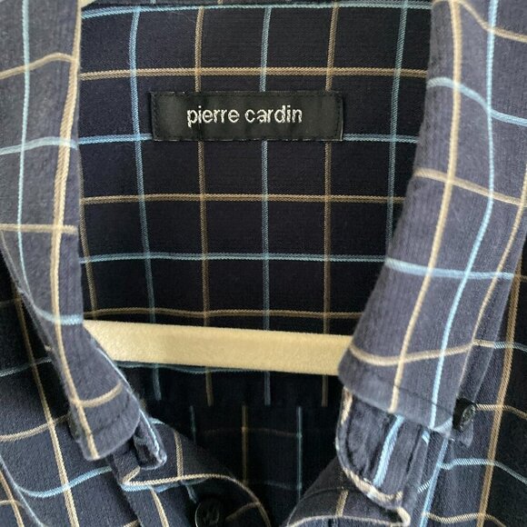 PIERRE CARDIN Button Down Shirt Collared Short-Sleeve 100% Cotton Size Large - Picture 5 of 5